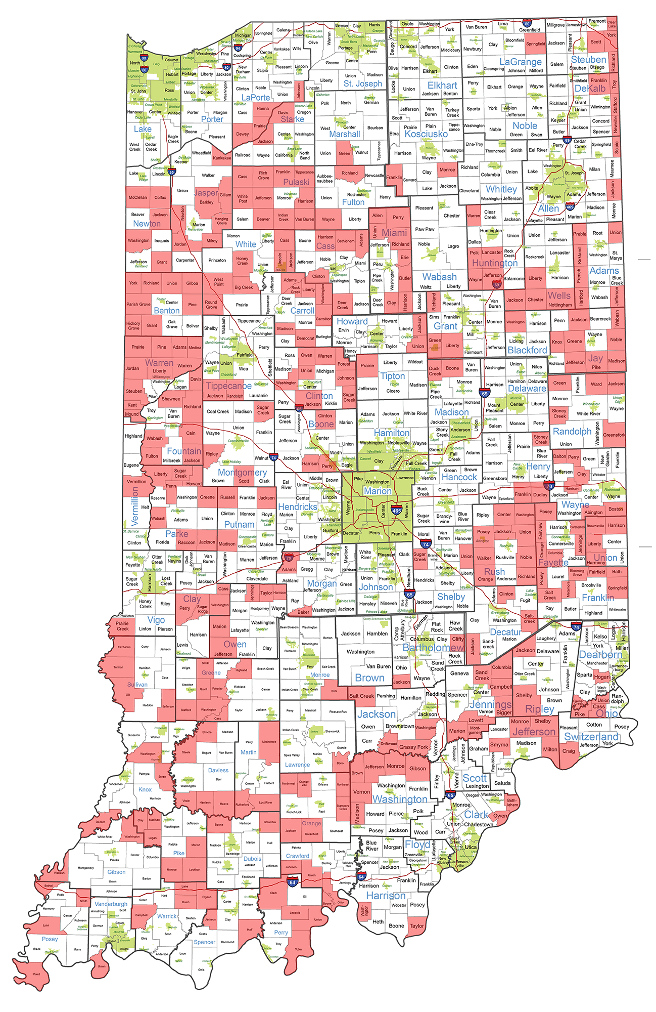 Map Of Indianapolis Townships Get Latest Map Update   Indiana Township Map  Marked Big Compressed 